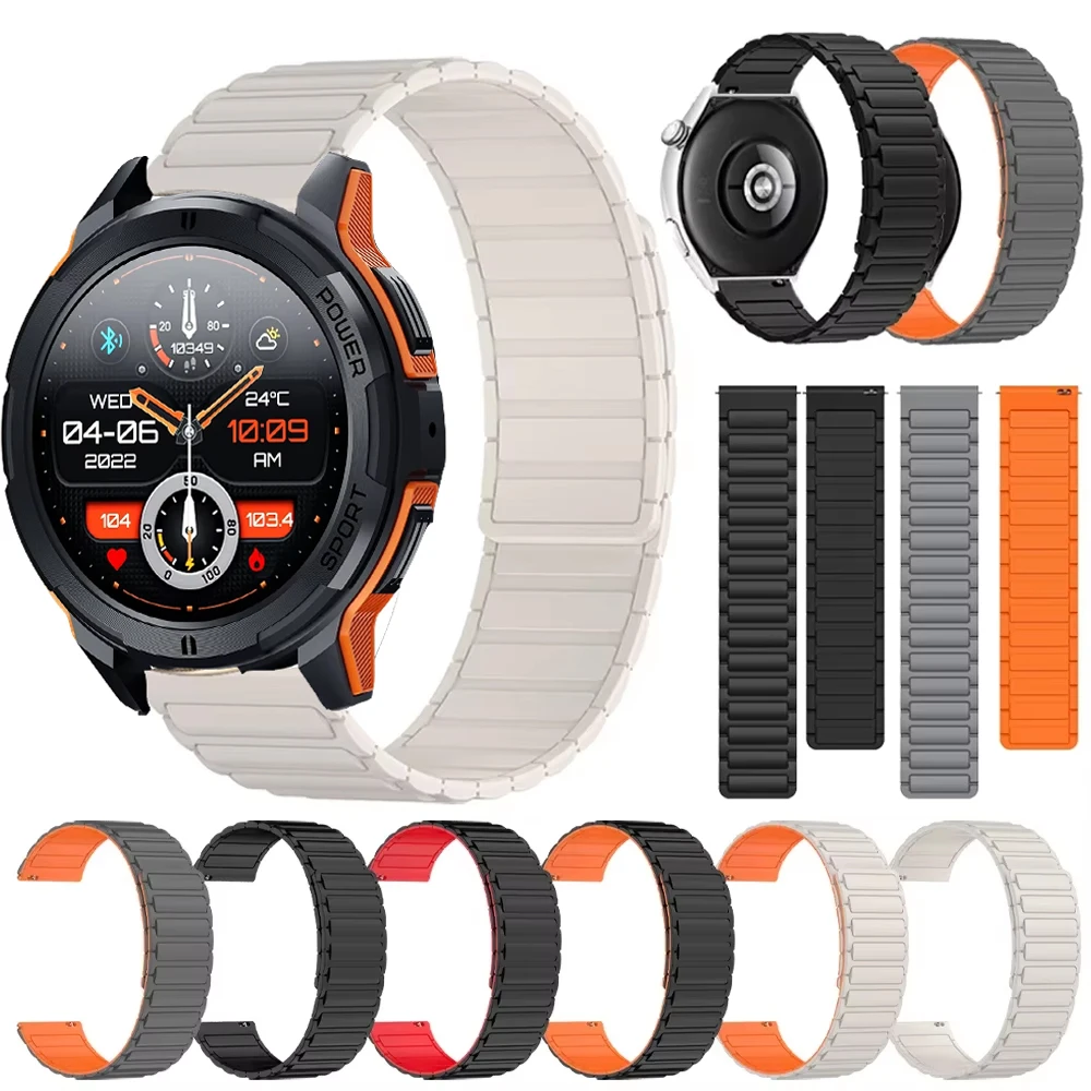 C25 스마트워치용 22mm 시계 스트랩, C25 C26 C20 Pro 교체용 마그네틱 실리콘 스포츠 팔찌 손목 스트랩