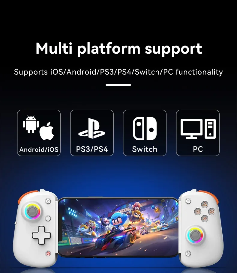BSP D8 PRO ストレッチゲームコントローラー ワイヤレスハンドル RGB