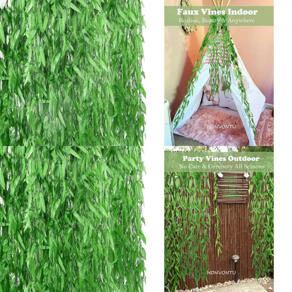 1200T Artificial Ivy Leaves Garland with Willow Vines for Home, Party, and Garden Décor