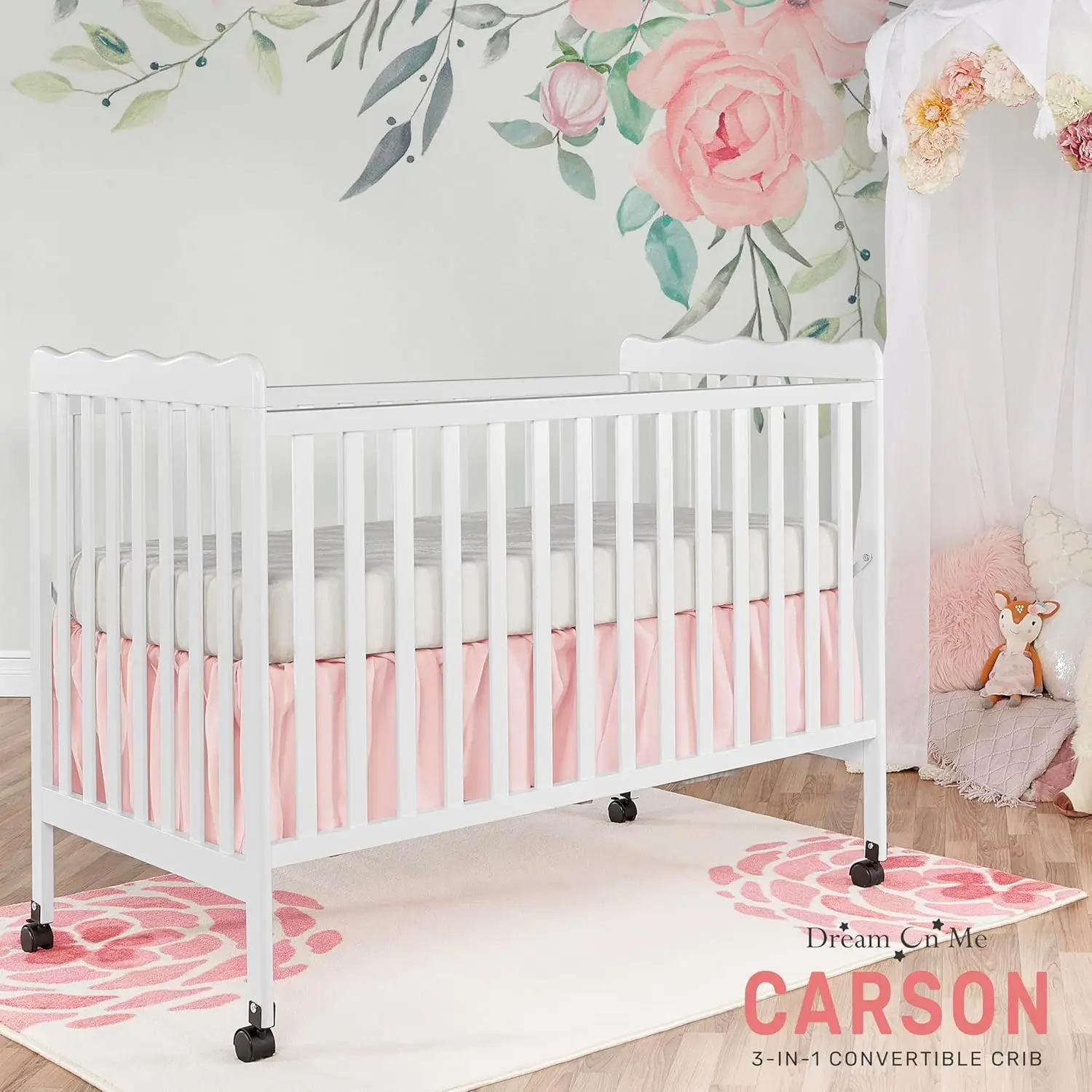 Carson Classic 3-in-1 Convertible Crib in White