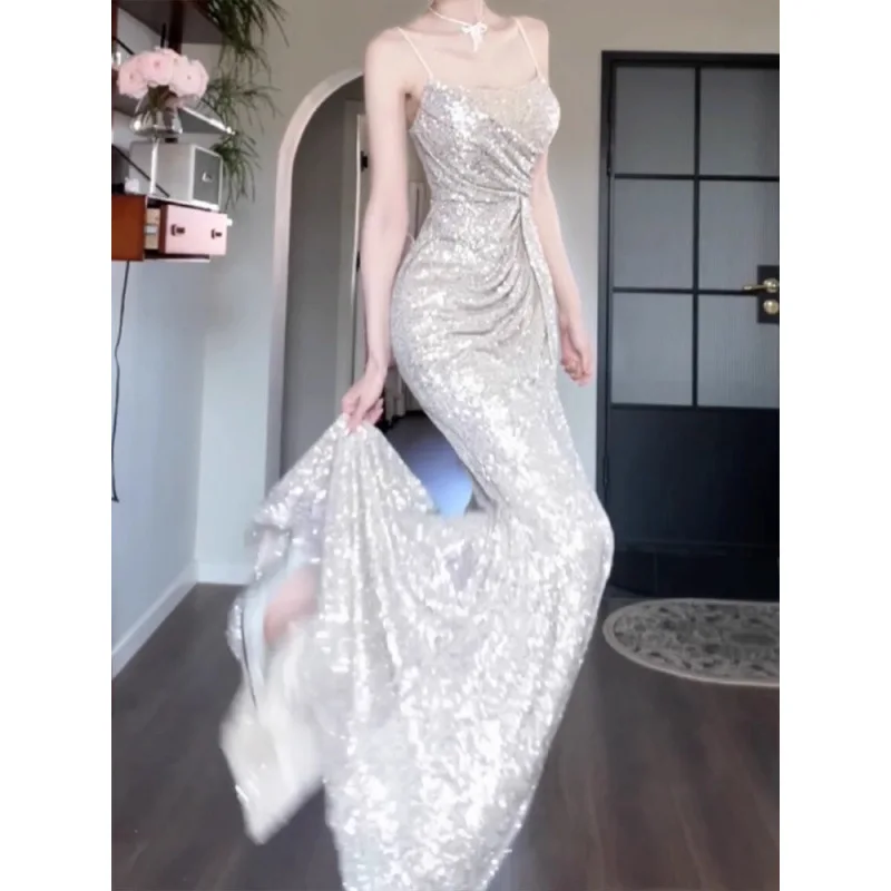 

Annual meeting engagement banquet lluxury niche morning robe bride wedding toast clothes suspender dress women