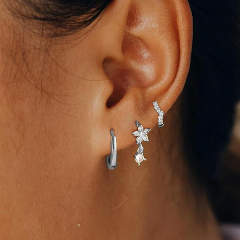 3pc Twist Huggie Earring Set for Women