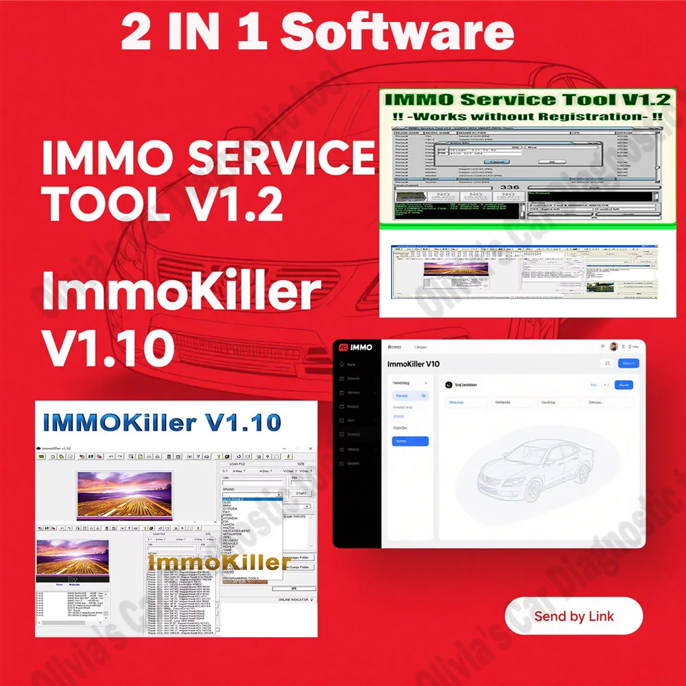 

New IMMO SERVICE TOOL V1.2 Car accessories Repair Software + ImmoKiller V1.10 OBD2 Scanner IMMO Off Car Software ECU Programmer
