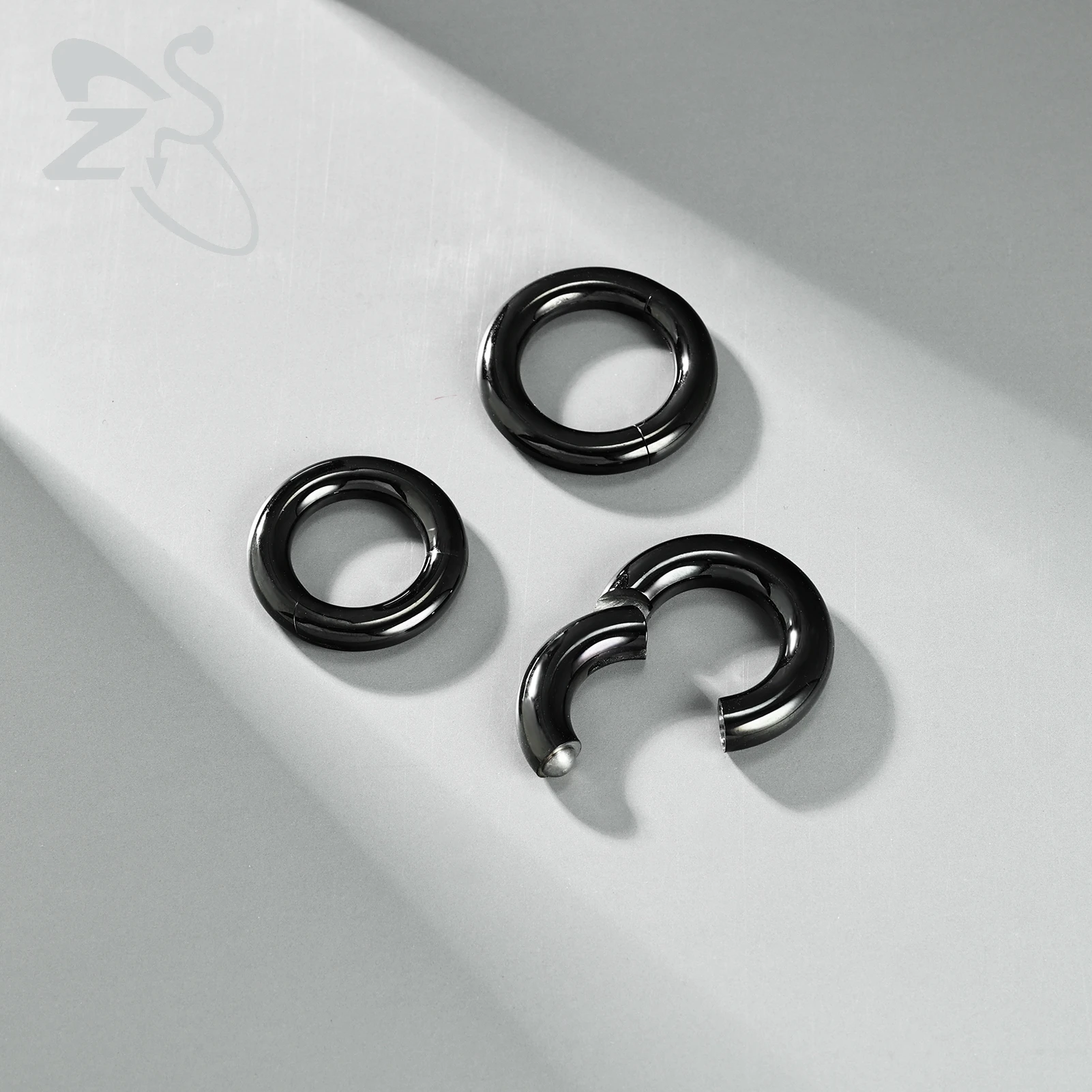 ZS 1PC G23 Titanium Hoop Earring for Women Gold Plated Circle Earring Large Gauge Nose Ring 2G/4G/6G/8G/10G/12G Punk Earrings