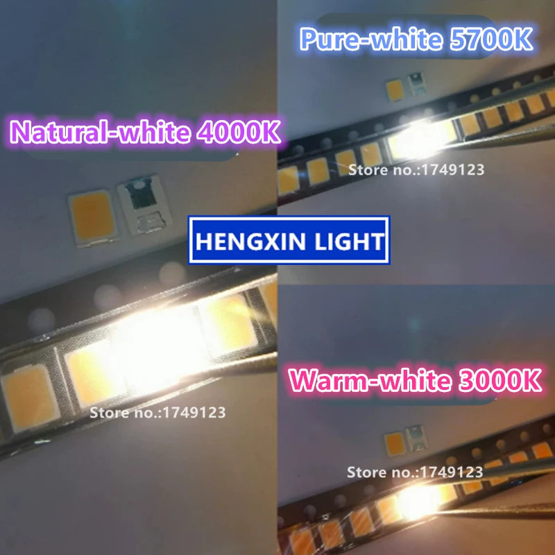 Super Bright 2835 SMD LED, Pure-white 5700K,Natural-white 4000K,Natural-white 5000K, 0.2W/0.5W 95+RA Eye-protection Lamp Beads