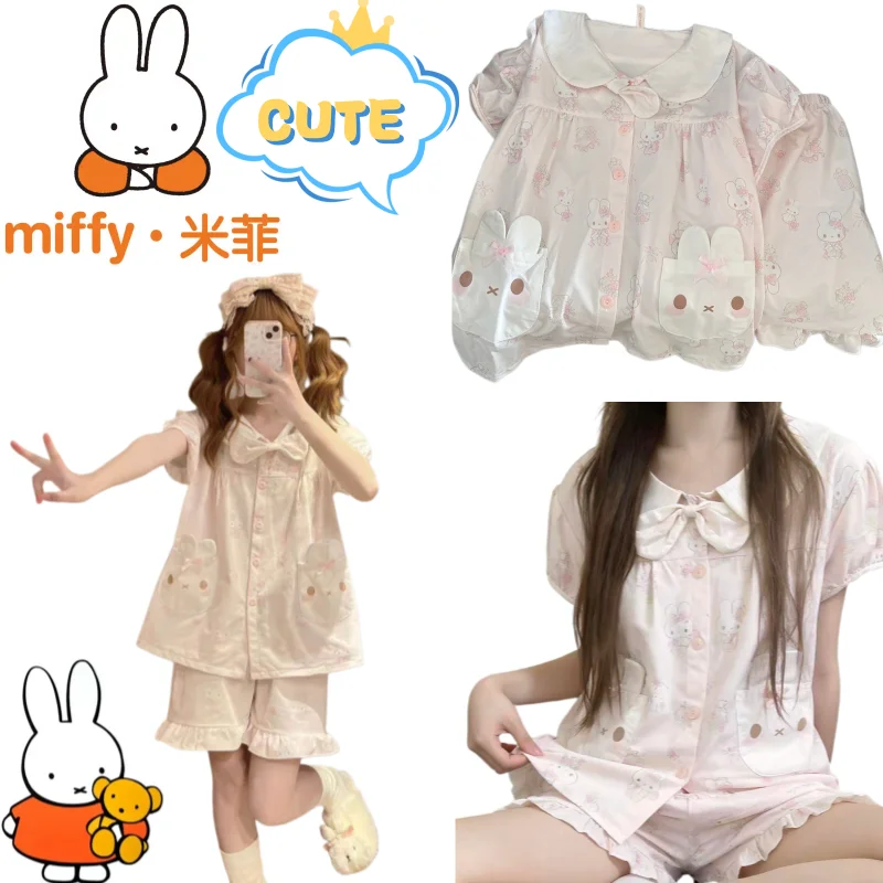 Miffy pajamas short-sleeved shorts high-value animation cartoon printing creative girl's heart sweet cute kewai home clothes set