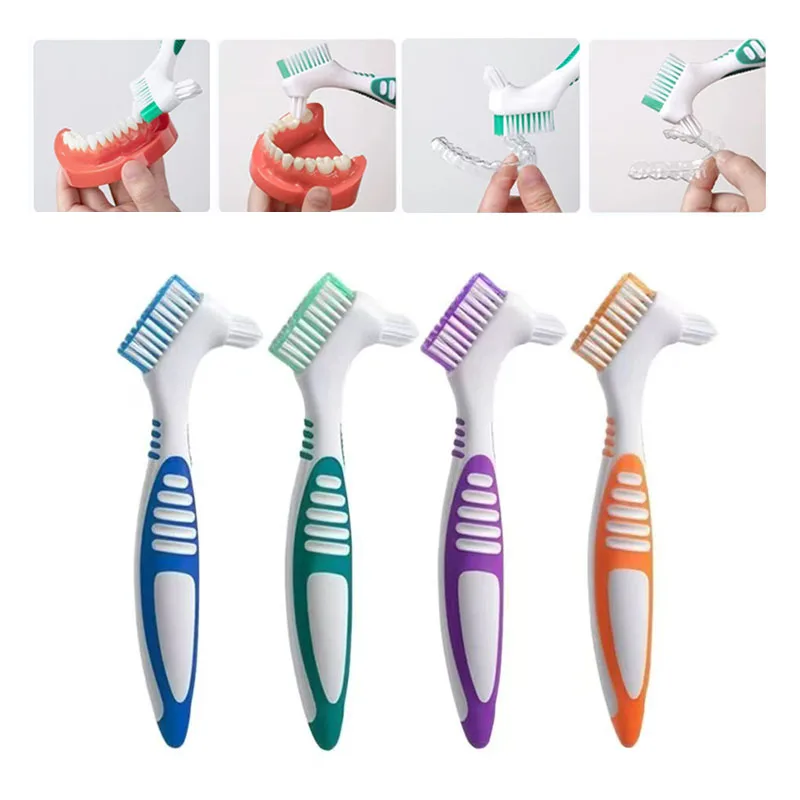 1/5/10pcs Denture Toothbrush Double Sided Cleaning Brush Invisible Braces Orthodontic Retainer Descaling Brush Oral Hygiene Care