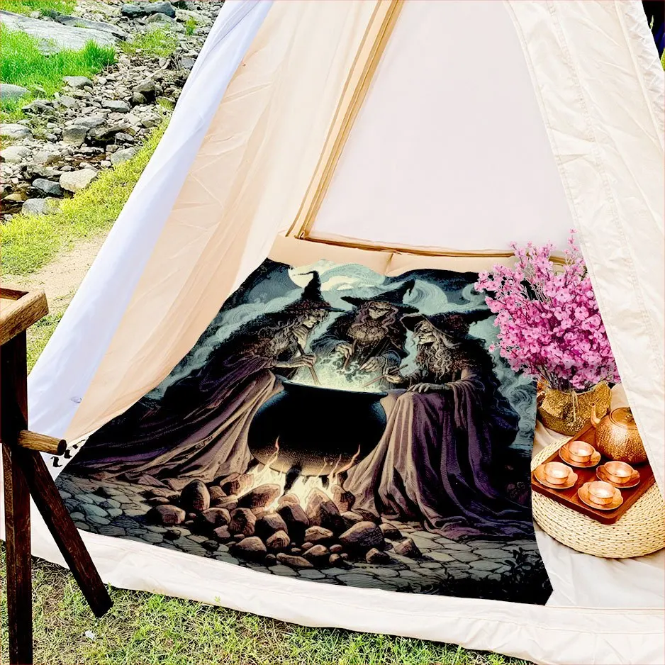 Spooky Halloween Castle Blanket Reversible Flannel Throw for Gothic Charm AllSeason Comfort Mysterious Night Gift
