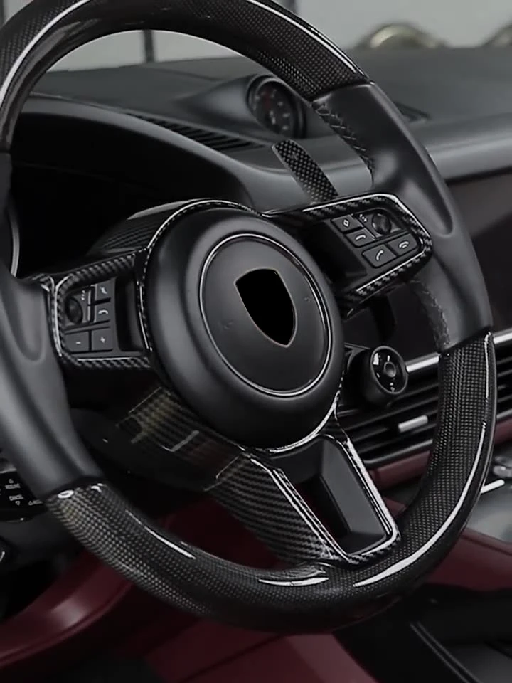 

For Porsche Panamera 971 Macan 95B Boxster 981 Cayenne 9ya 92a Cayman Taycan 911 718 Car Steering Wheel Trim Frame Accessories