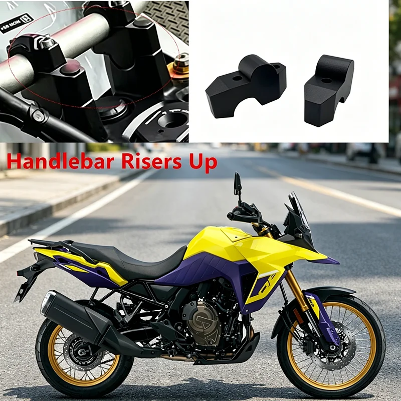 For Suzuki V-STROM 800DE V STROM 800 DE Handlebar Risers Up Motorcycle Accessories Clamp Mount Handle Bar Riser Move Back Parts