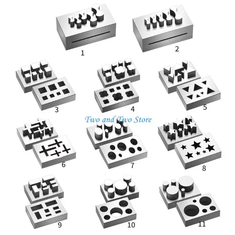 HX6F Steel Die Stamp Set Jewelry Clasp Making Tool Handmade Necklace Clasp Die Cutter