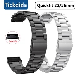 Metal Strap for Garmin Fenix 8 8X 7 7X Pro 6 6X Plus Stainless Steel Band for Garmin Fenix 7X Tactix7 QuickFit 22/26mm Watchband