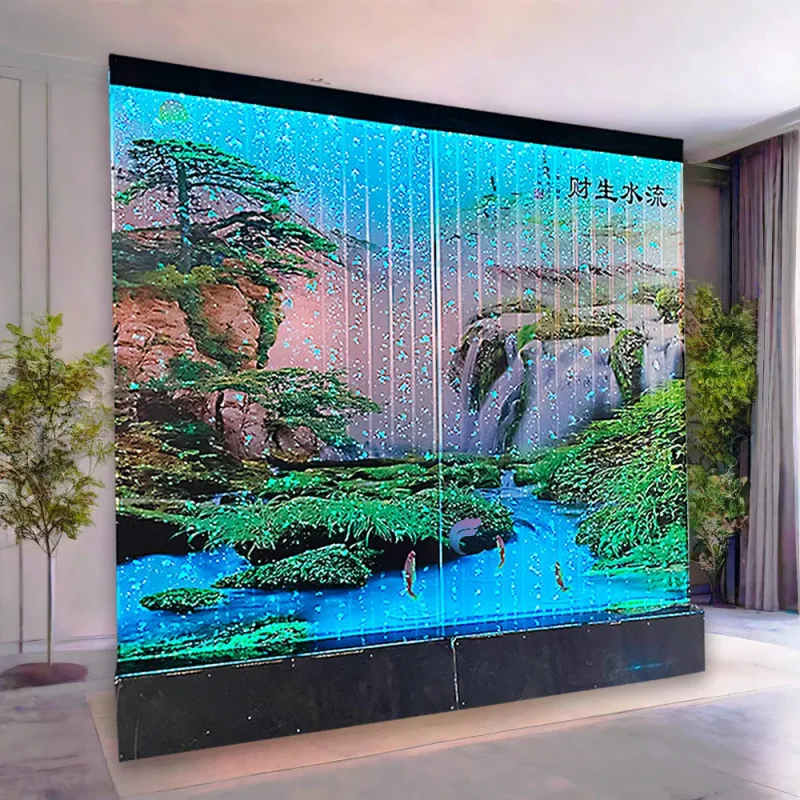 

Customize.Floor Standing Dancing Bubble Panel Acrylic Panel Divider Led Changing Color with Remote Controller