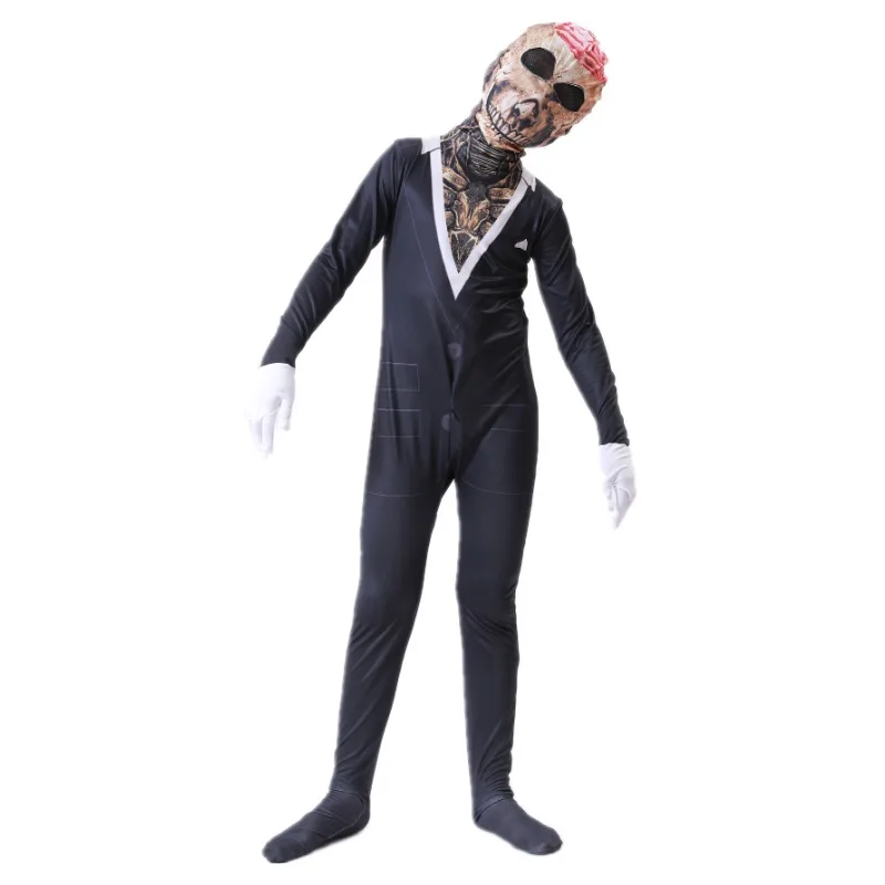 Bambini vestito scheletro Costume spaventoso ragazzi vestito stampato gentiluomo scheletro tuta ragazzi ragazze Halloween gioco di ruolo Costume
