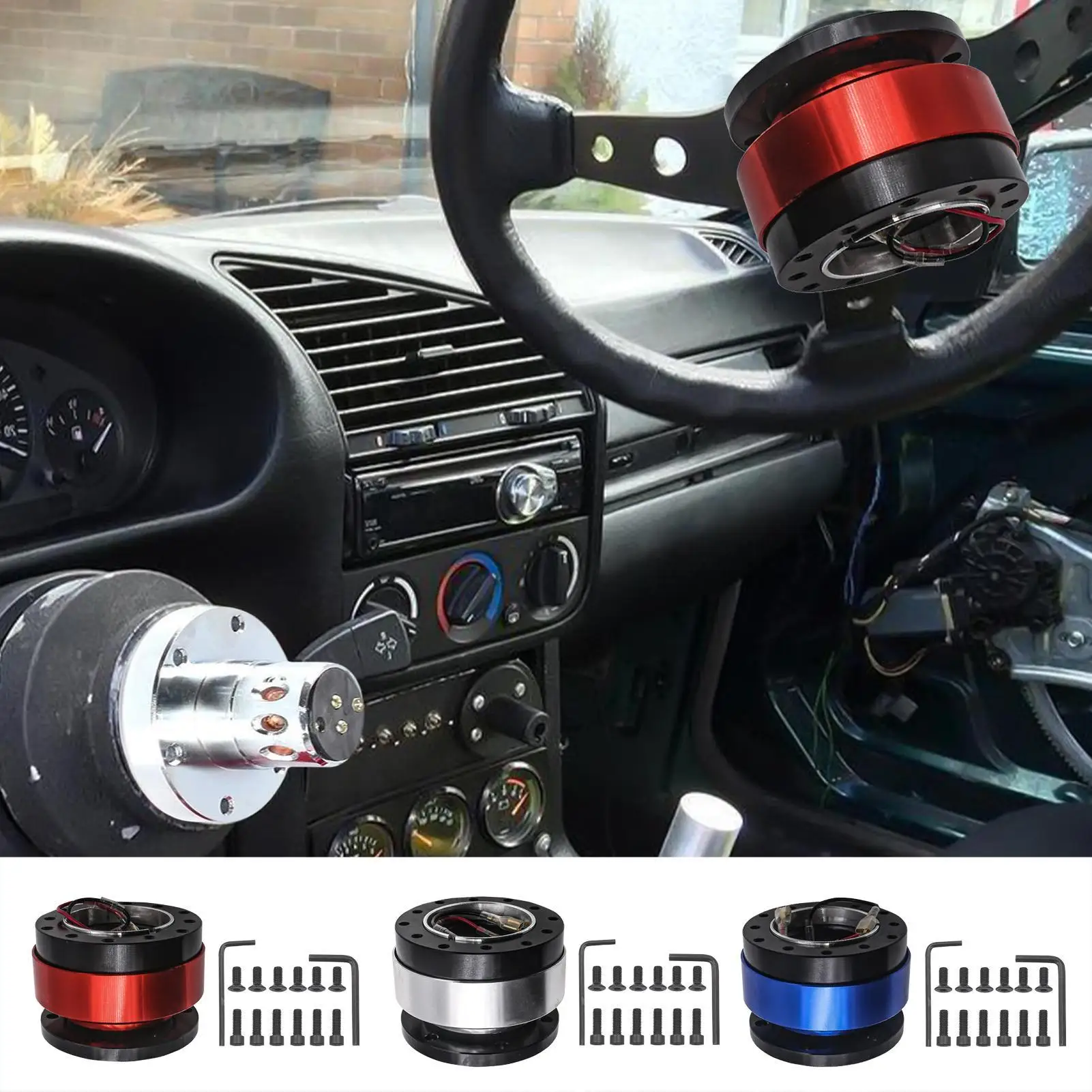 

Комплект быстросъемного рулевого колеса, алюминиевый руль, быстрая втулка, съемный компактный адаптер, регулируемая замена для гонок