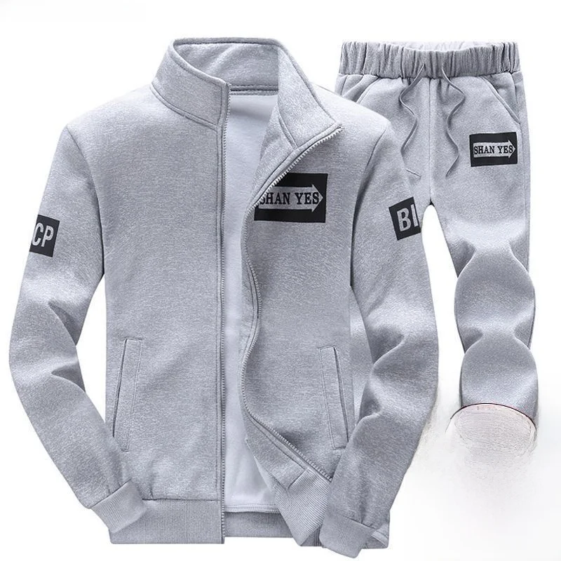 

Осенний новый мужской повседневный спортивный костюм Long Sve, комплект из двух предметов, модная спортивная одежда большого размера, удобная дышащая одежда