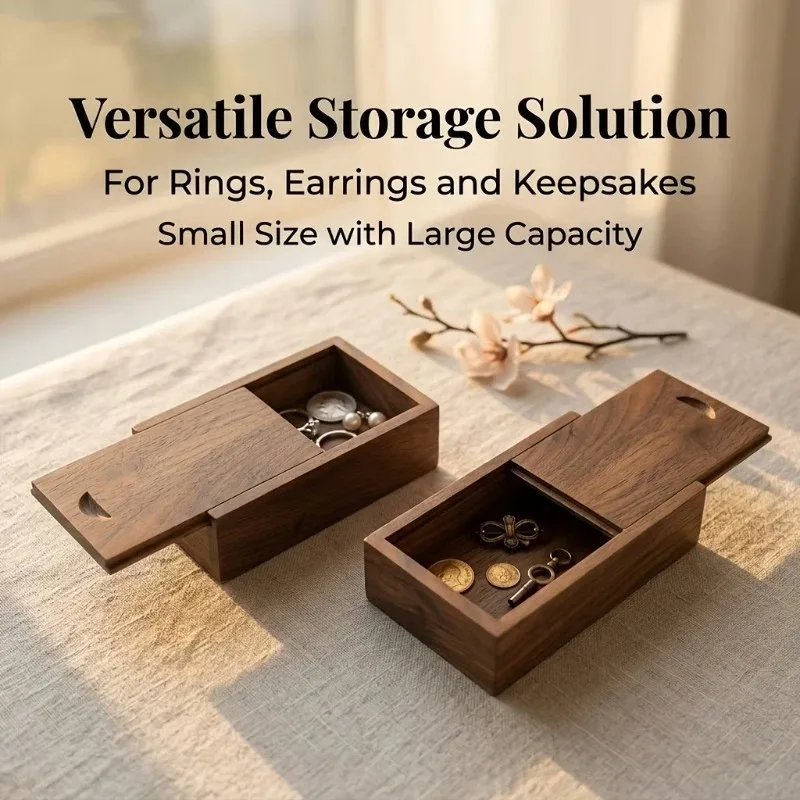 Retro Wooden Jewelry Boxes,All Jewelry,Jewelry,Small Items Storage,Gift Box,Desktop Organizer,Solid Wood Jewelry Storage Box