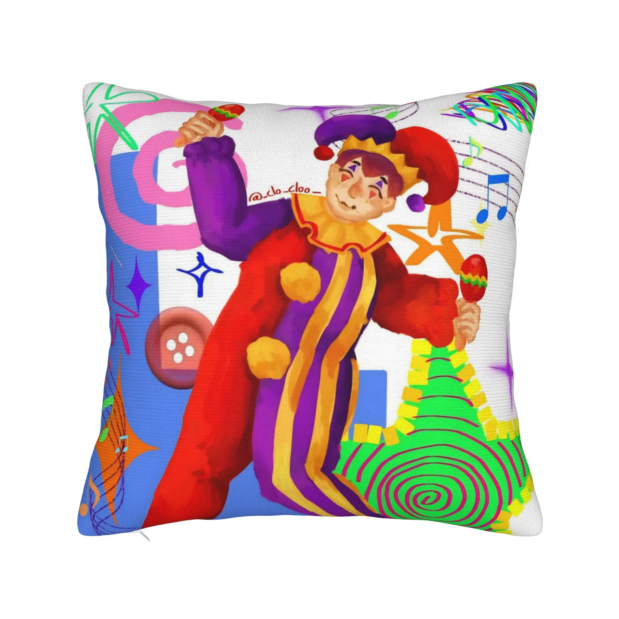 Hugh Morris Tomodachi Life Clown Square Pillow Case  Cushion Cover Awesome Zipper Decor Pillowcase for Home 18