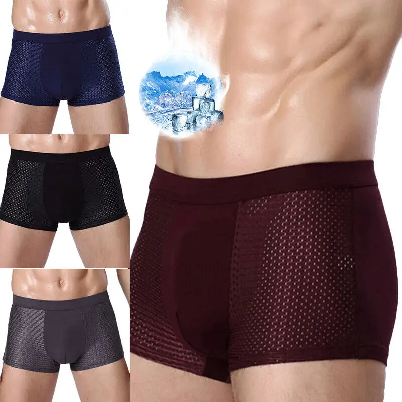 Men Breathable Ice Silk Mesh Men\'s Soft Breathable Underwear With Moisture-wicking Technology U Design For Comfort