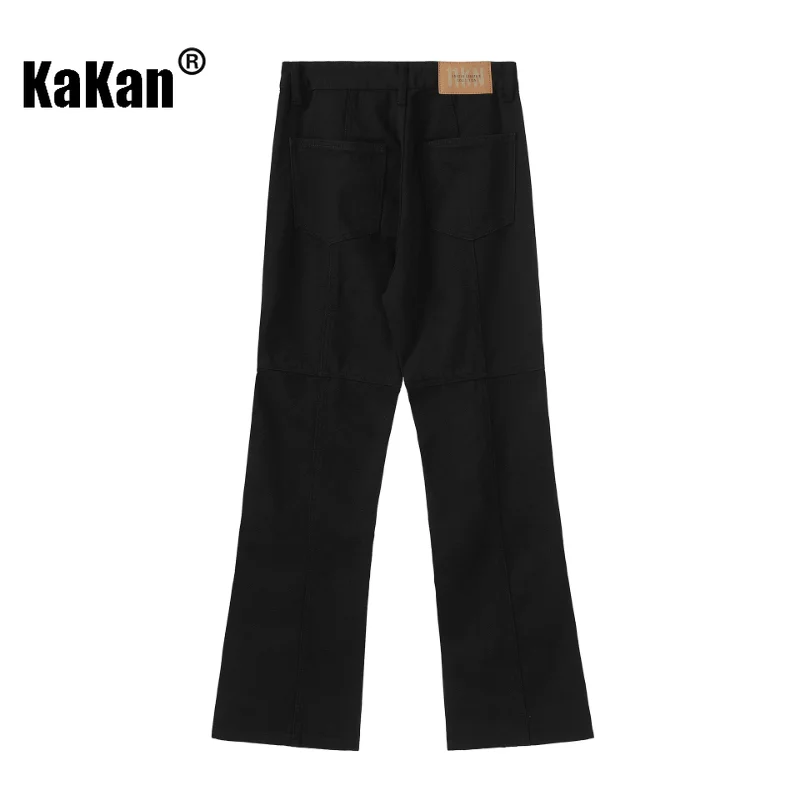 Kakan - European and American New Vintage Loose Fitting Jeans for Men, High Street Straight White Black Long Jeans K41-3136