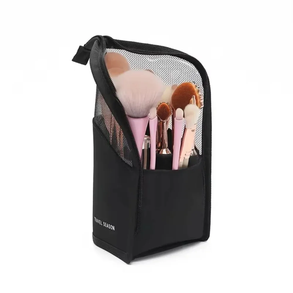 Waterproof Makeup Brush Holder Travel Cosmetic Bag Foldable Stand-up Cup Zipper Storage Organizer for Women