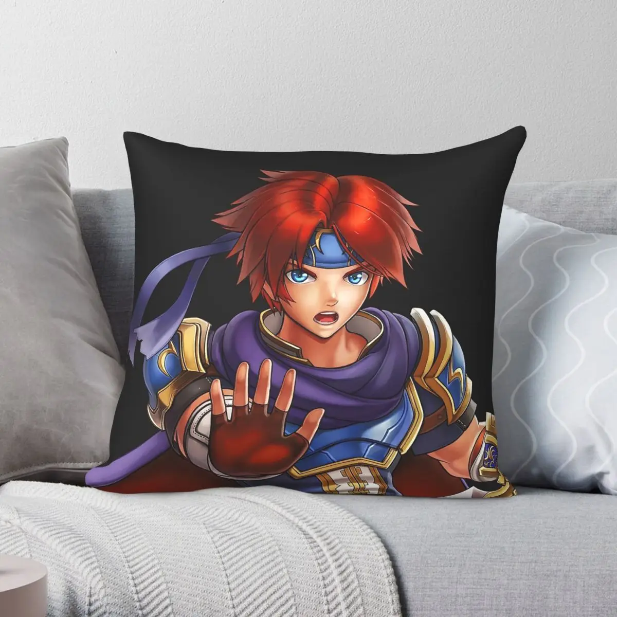 Roy Fire Emblem Square Pillowcase Polyester Linen Velvet Pattern Zip Decorative Throw Pillow Case Sofa Seater Cushion Cover