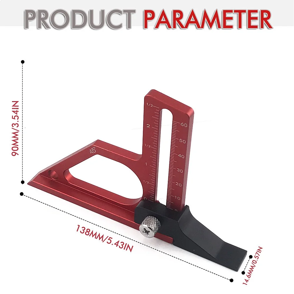 New Aluminum Alloy Height Gauge Depth Measuring Ruler Multifunctional Woodworking Saw Table Milling Cutter Adjustable Tool