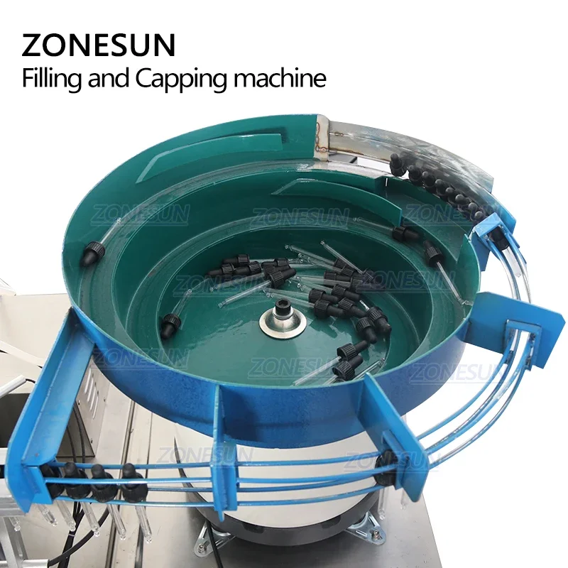 ZONESUN ZS-AFC1 ماكينة تعبئة وتغطية زجاجات العطور الدوارة ذات الرؤوس المزدوجة الأوتوماتيكية ذات الرؤوس المزدوجة