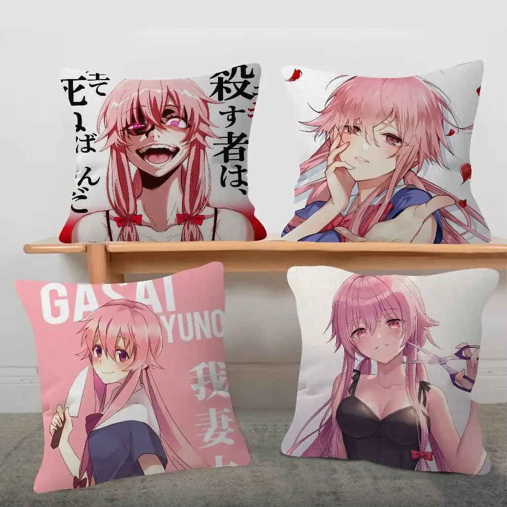 Anime Future Diary Cute Cartoon Two-dimensional Pillowcase Bedroom Sofa Cushion Cover Nap Pillow Cover