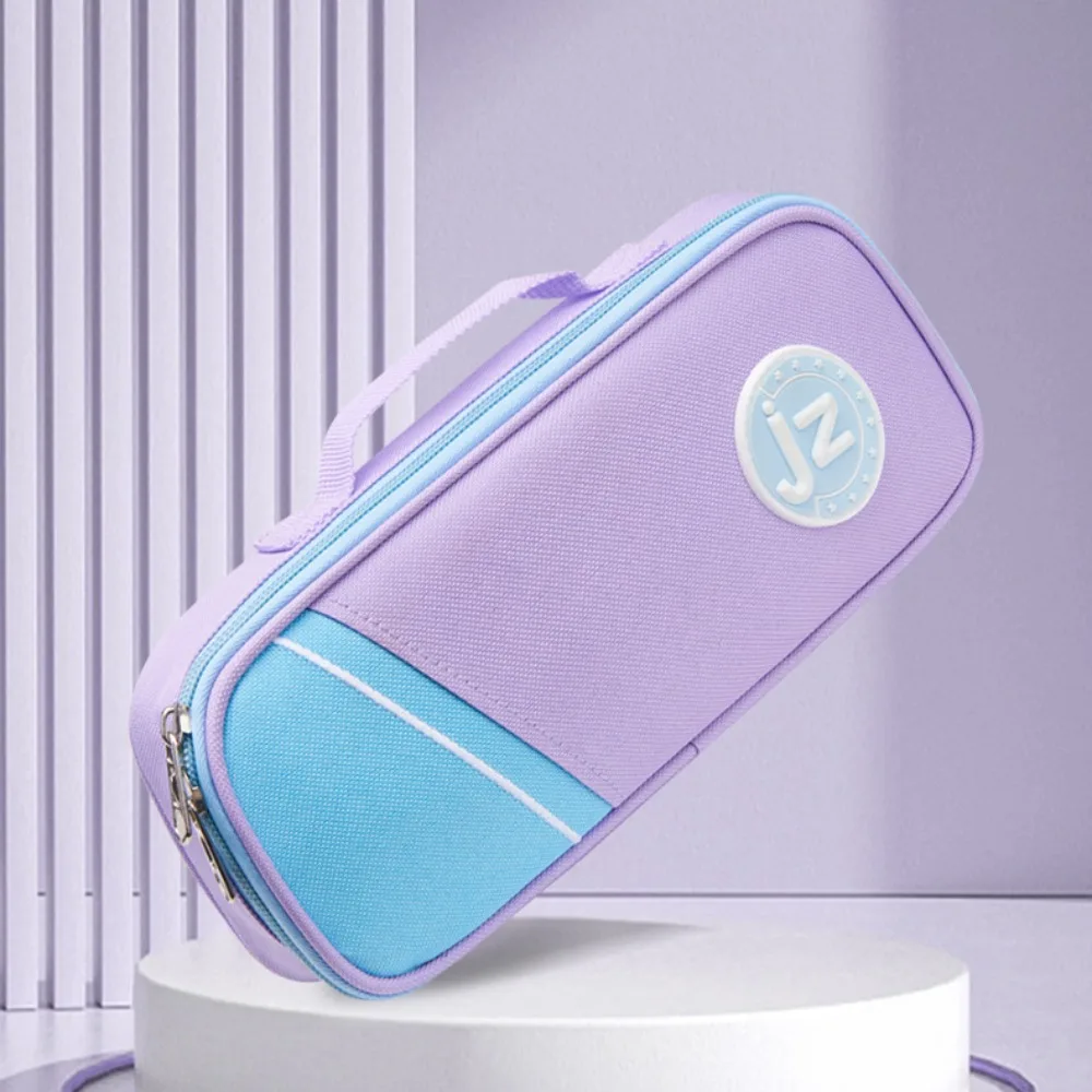 Oxford Cloth Double-layer Pencil Case Multicolor Waterproof Multi-functional Pen Bag Double-layer Stationery Storage Pouch