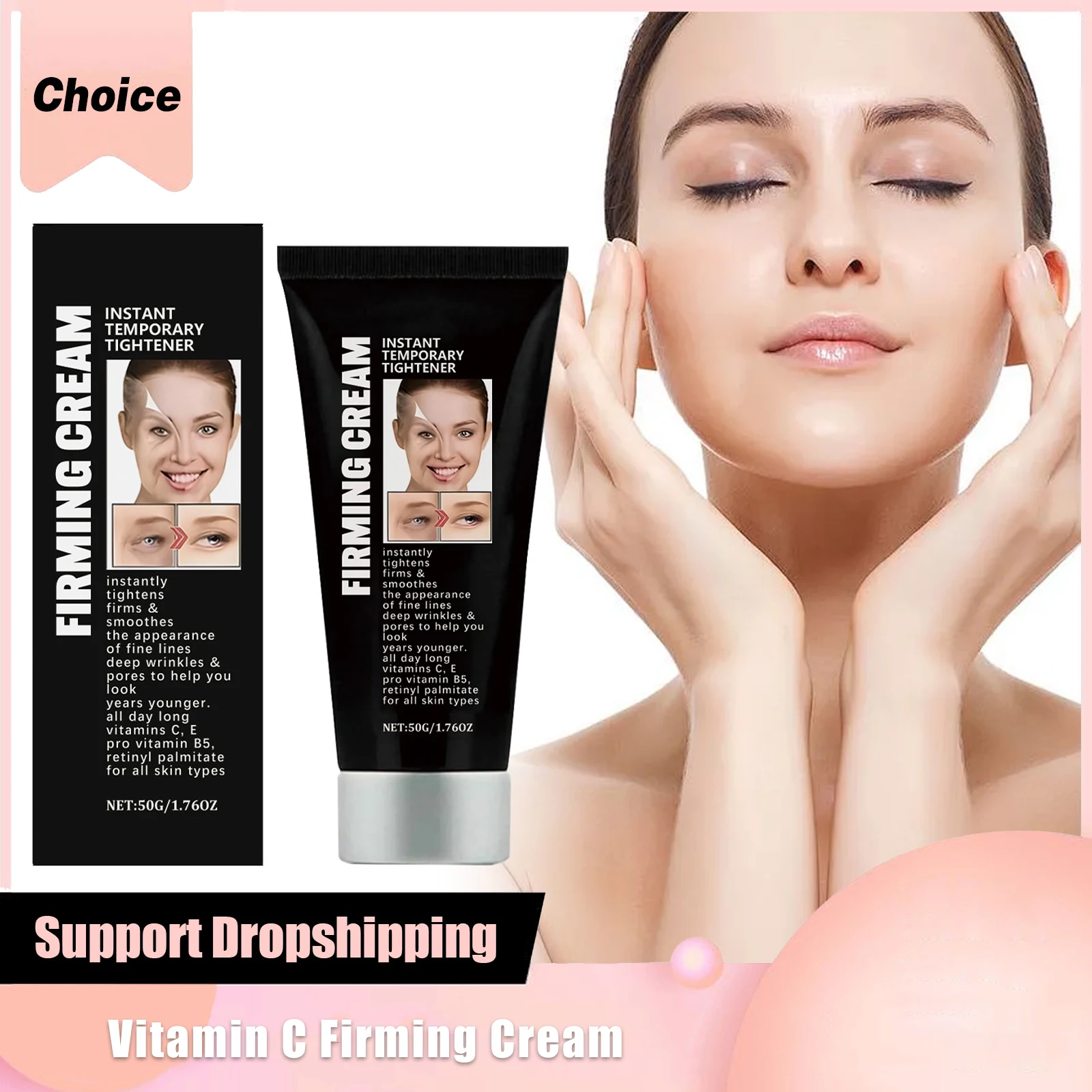 

Instant Face Lift Cream Retinol Neck Tightening Smooth Fine Lines Wrinkles Shrink Pores Vitamin C Anti-Aging Facial Moisturizer