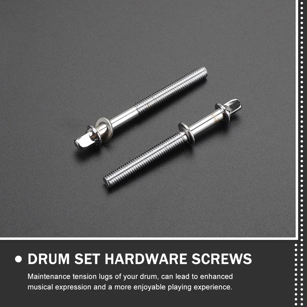 6 Pcs Drum Screws Tight Tension Rods Component Hardware Metal Snare Lugs Repair Kit Mounting Jazz