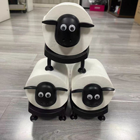 New Cute Sheep Dog Shape Toilet Tissue Rack Free Standing Storage Roll Paper Holder Animal Shape Decorative Toilet Paper Rack