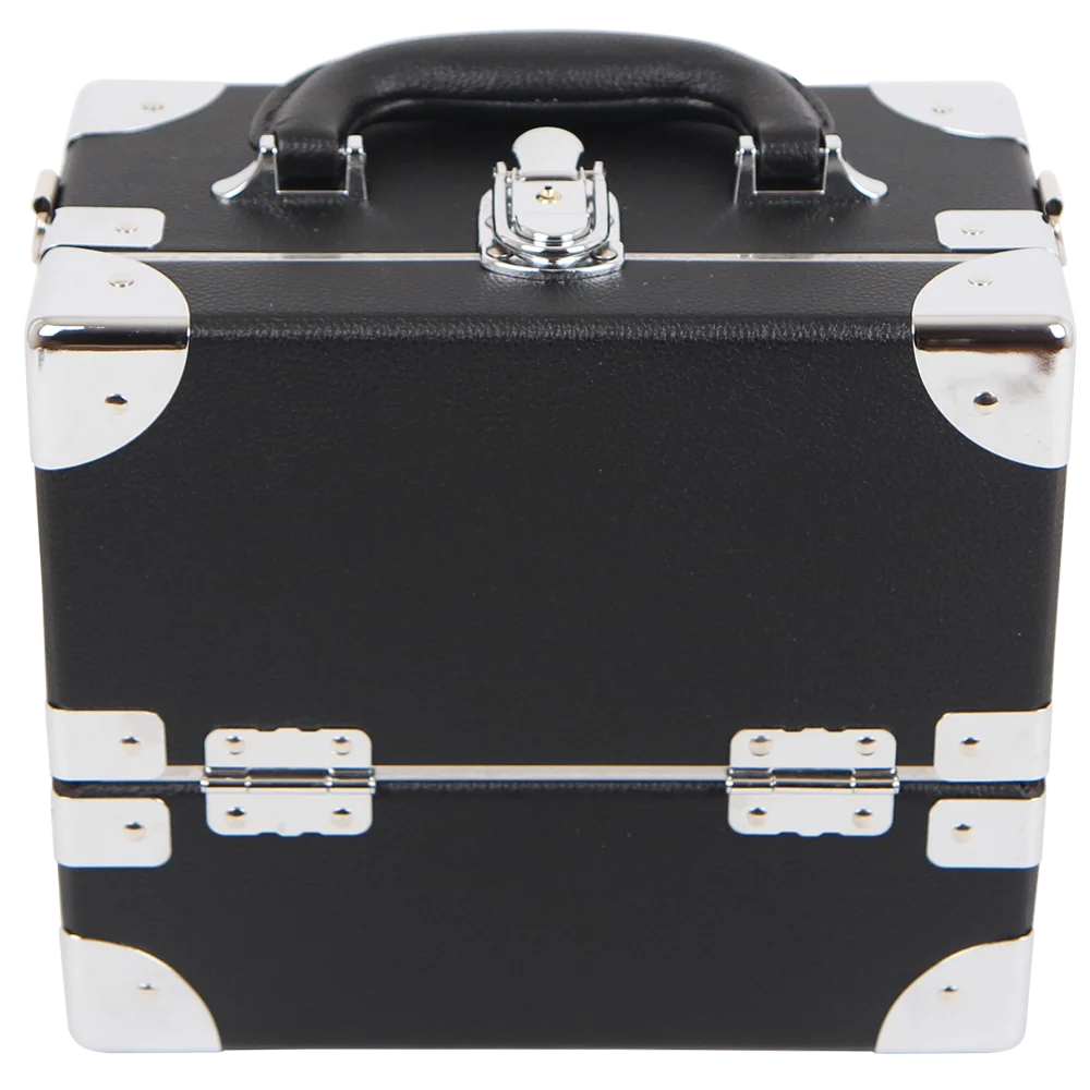 ALICOS DFF201-VB 24x14x21.5 سم حقيبة قطار مكياج احترافية مع صواني متعددة الطبقات، صندوق منظم مستحضرات التجميل المحمول، Trave الصلب