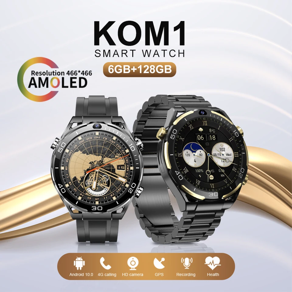 XUESEVEN KOM1 4G SIM Card 6+128GB Smartwatch 1.508 inch Screen