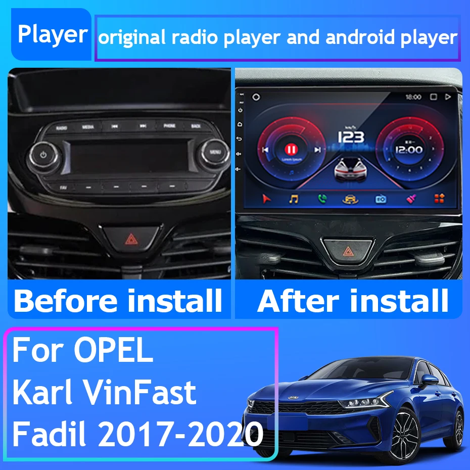 For OPEL Karl VinFast Fadil 2017-2020 Car Radio Carplay GPS Navigation Stereo Android Auto No 2din DVD Bluetooth Wifi