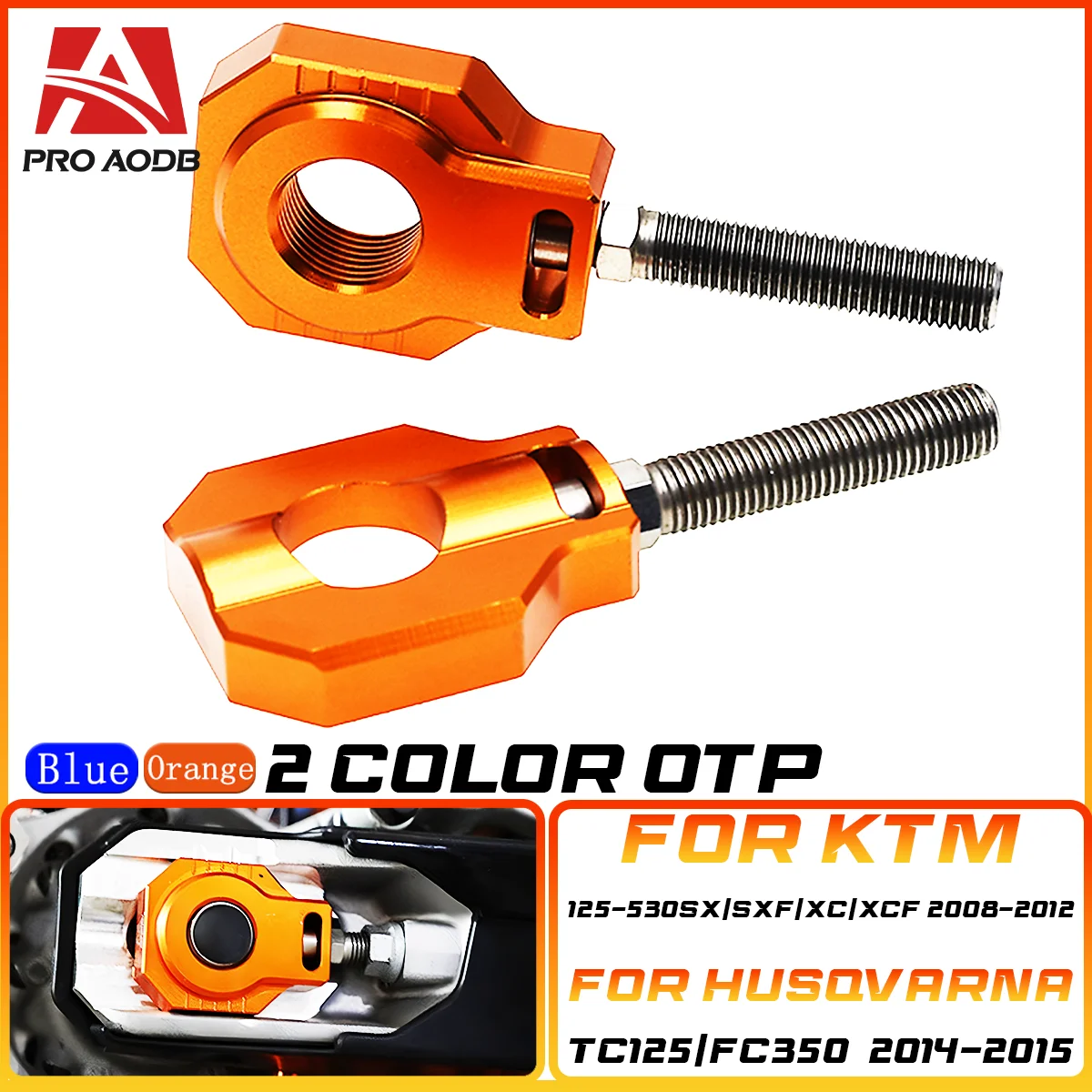 

Для Husqvarna TC FC TE FE 125 250 350 450 KTM SX SXF XC XCF XCW XCWF EXCF Мотоцикл 20 мм Регулятор заднего цепи с ЧПУ Блоки оси