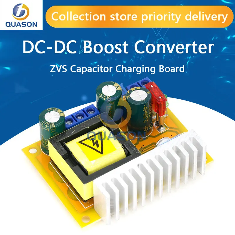 8-32V to 45-390V DC-DC Boost Converter Step Up Power Supply Module High Voltage ZVS Capacitor Charging Board