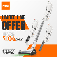 Cordless Vacuum Cleaner with Green Laser, Multifunctional Rechargeable Pole Vacuum Cleaner, 2 Levels Suction, White, Household