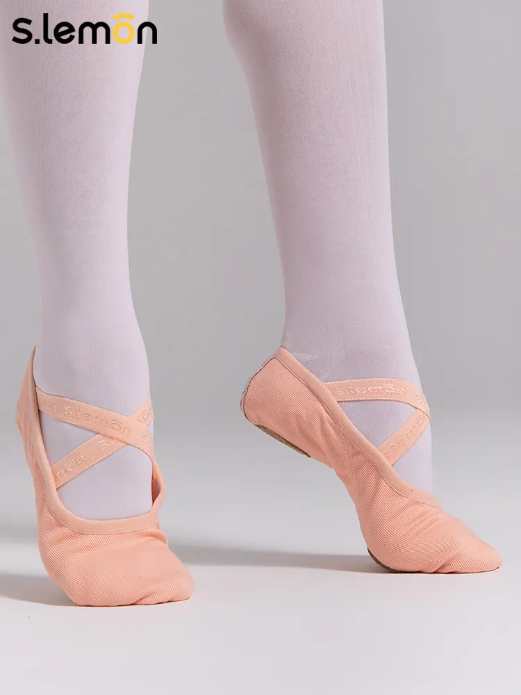Rosa elastische Stoff-Ballettschuhe mit weicher Sohle in Katzenpfotenform für Kinder & Erwachsene, chinesisches Tanzen, Gymnastik & Körperformungstraining