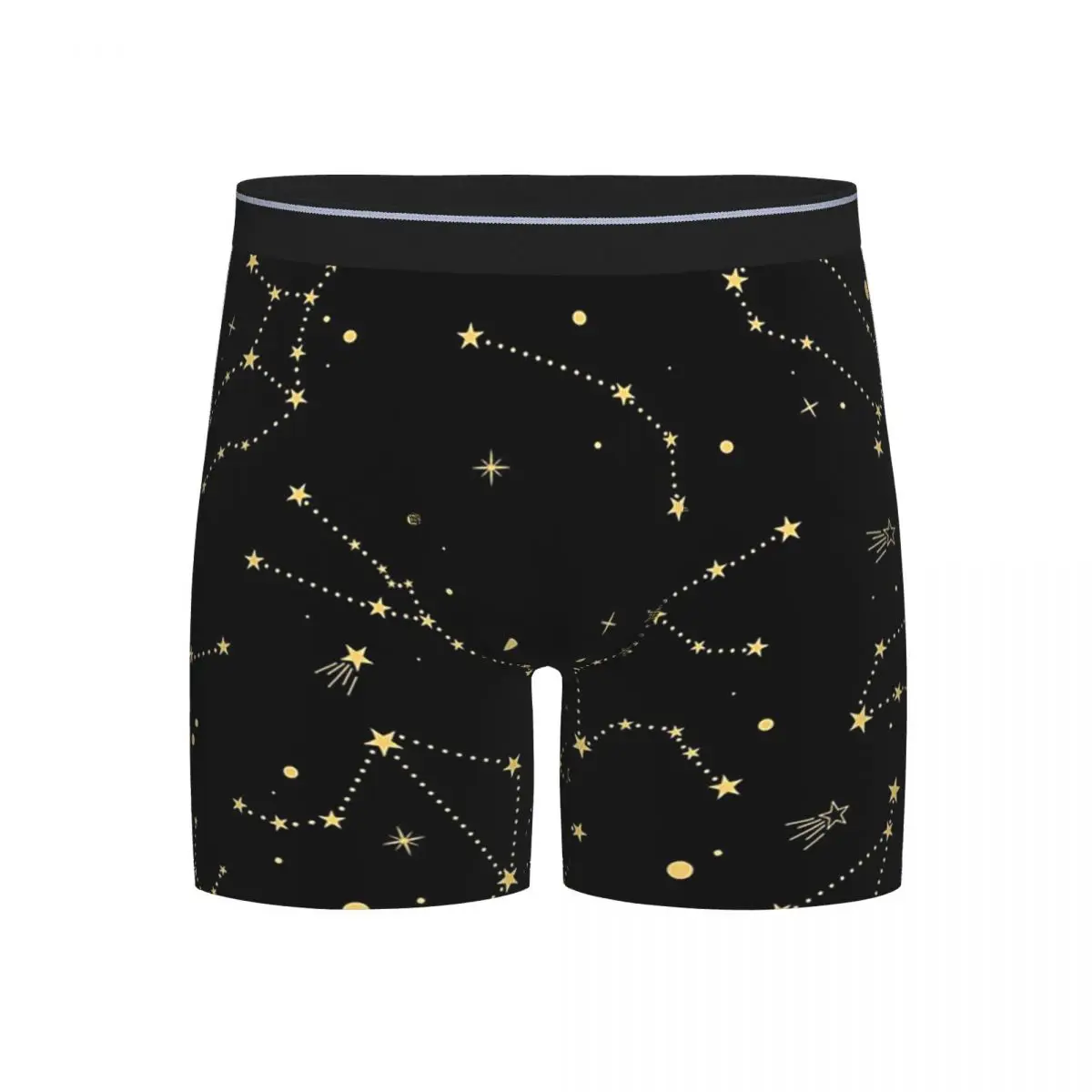

Long Boxer Underpants Shorts Night Sky Golden Celestial Stars Zodiac Constellations Panties Men Ventilate Underwear for Homme