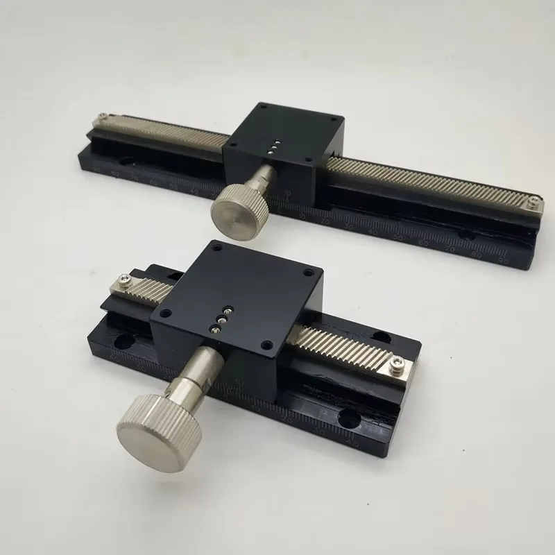 LWX40-L100 Dovetail Linear Sliding Table Gear Rack X-Axis Manual Fine Adjustment Stage 40×40mm