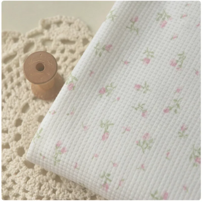 Pink Little Flower Polyester Cotton Fabric, Upper Clothes Dress Children Cloth Cardigan DIY Material, M8