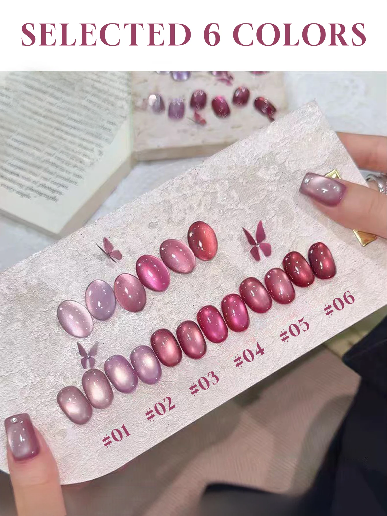 1-6 pièces 15ml automne ongles Sakura rose oeil de chat Gel vernis à ongles UV LED durcissement vacances femmes cadeau Nail Art fournitures quotidiennes ensemble de bricolage