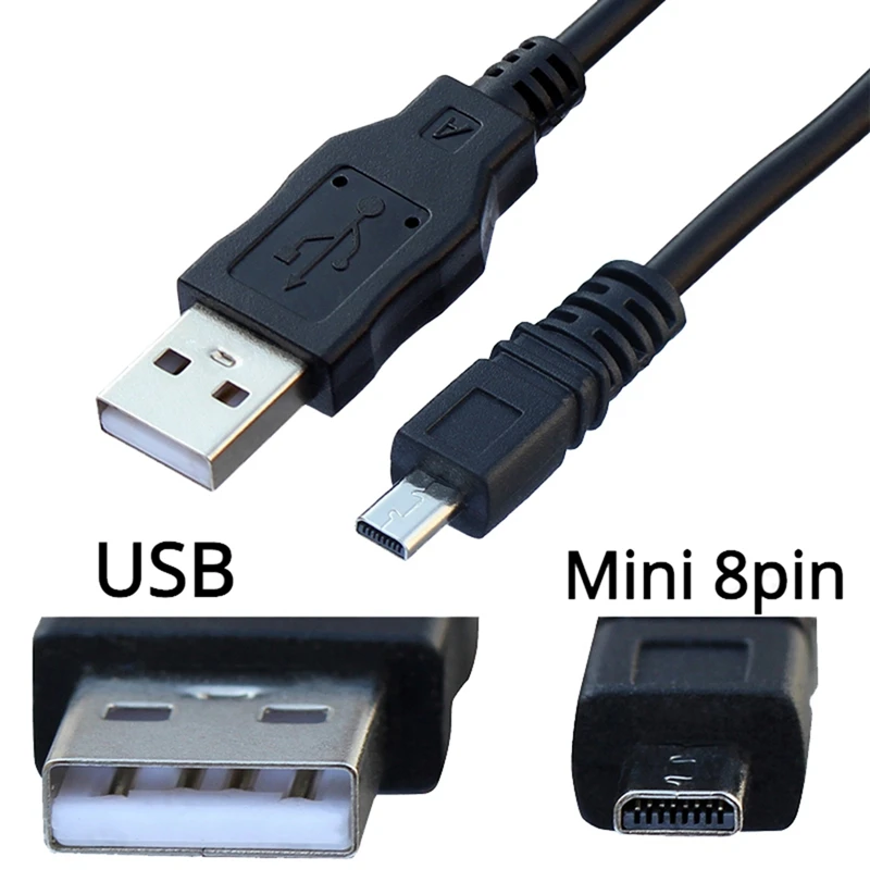 UC-E6 Data Cable Digital Camera USB Mini 8 Pin Universal For Nikon Fuji Panasonic Olympus Sony With Magnetic Ring