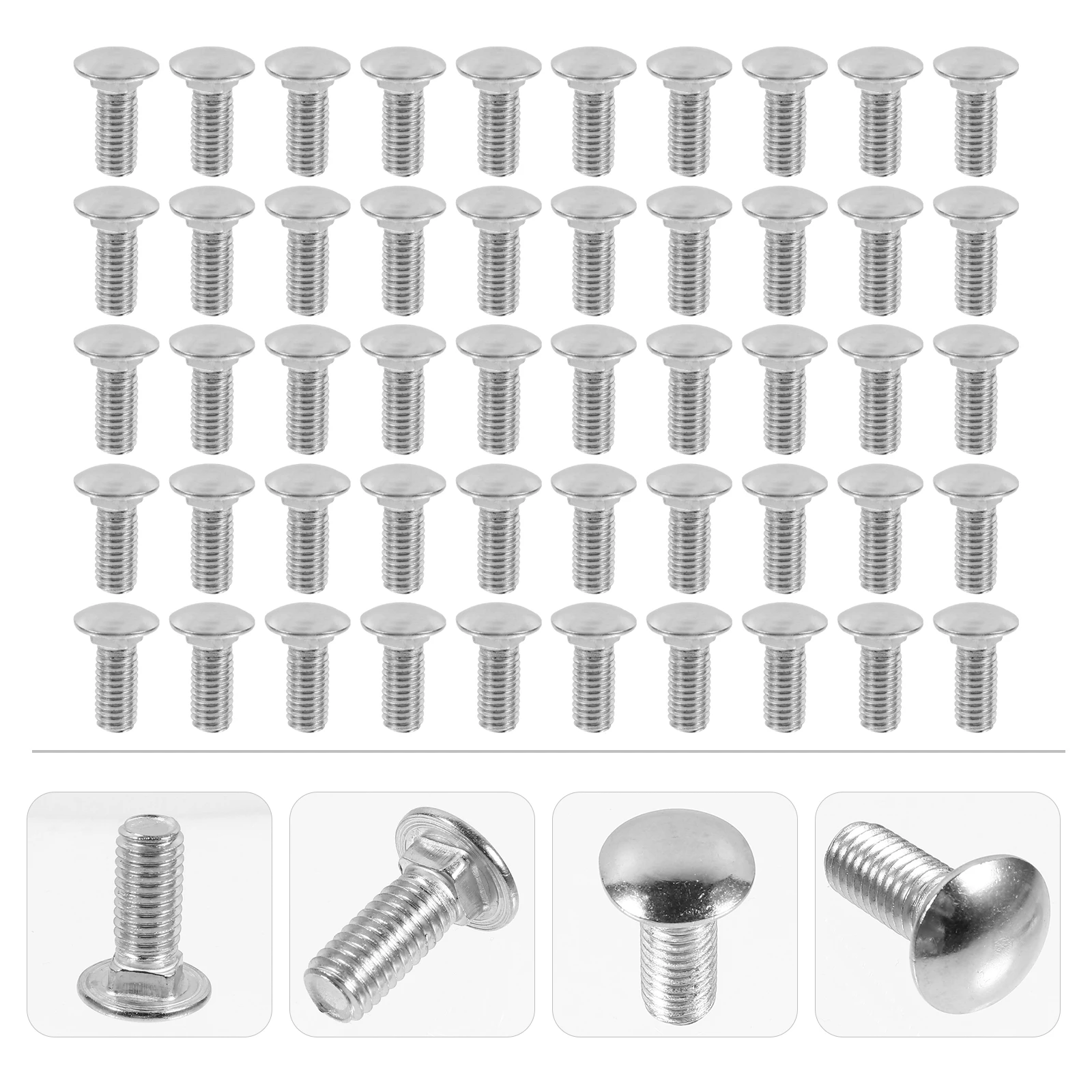 

50 Pcs Steel Carriage Bolts Round Round Head Screws Head Small Anti Theft Neck Square Screws Hardware Accessories