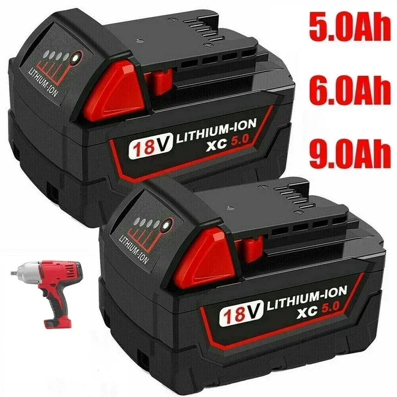 

NEW2025 Original 18V 9.0Ah Replacement Lithium Ion Battery for Milwaukee M18 Power Tool Batteries 48-11-1815 48-11-1850 48-11-18