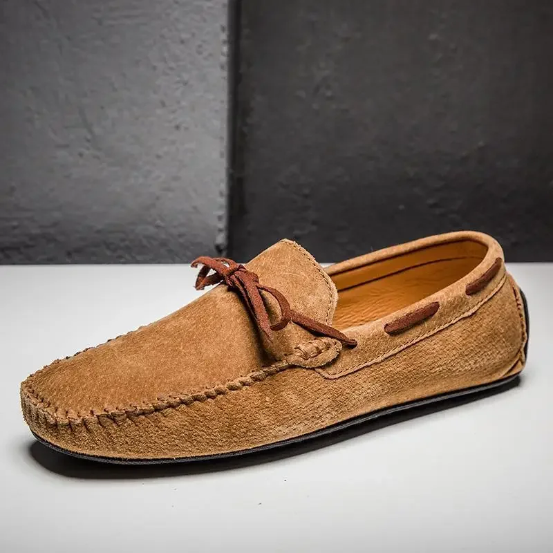 

Loafers Men's Shoes Summer New Breathable Moccasins Men's Leather Casual Shoes Soft Bottom Lazy