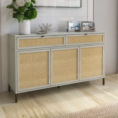3 door 2 drawers  wood modern luxury rattan buffet  sideboard cabinets bedroom chest of drawers