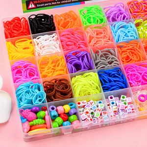 Set von kreativen bunten Webstuhlbändern, Regenbogenarmband Making Elastic Kit DIY gewebte Armbänder, handgefertigtes Spielzeug für Mädchen, Geburtstagsgeschenke 6 Hauptverkaufs Geburtstag Souvenir Kit - №3